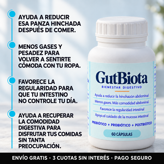 GutBiota | Menos hinchazón, mejor digestión y más bienestar intestinal